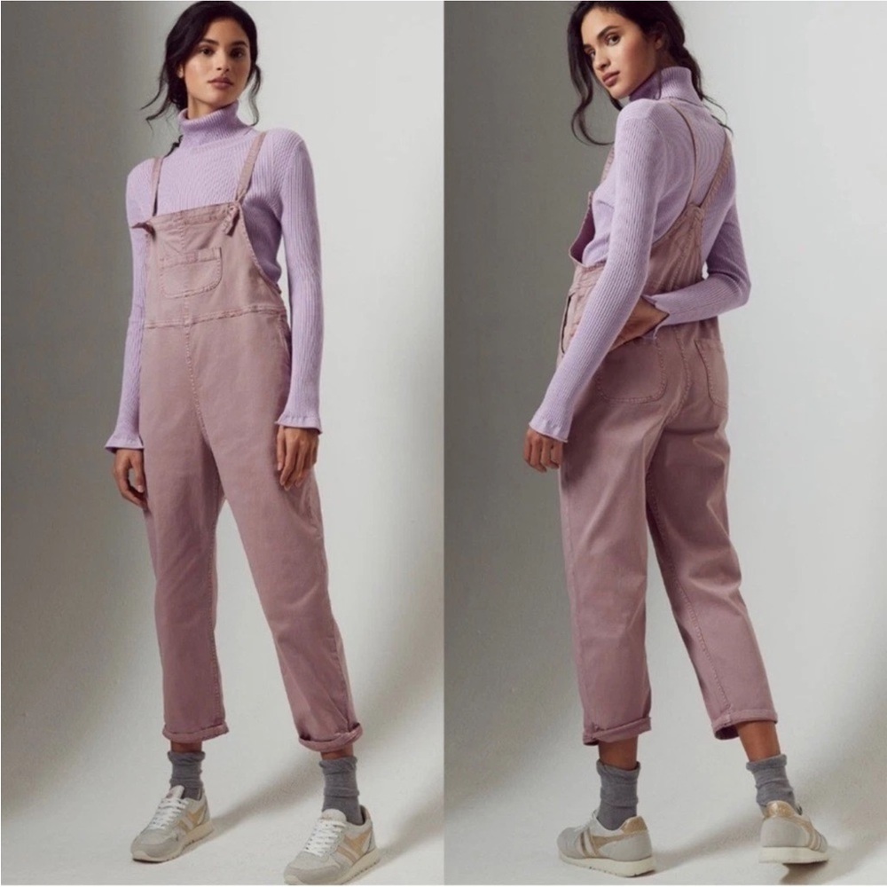 Anthropologie Pilcro Everyday Relaxed Overalls Lavender Size Small